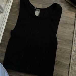 Sunday Best Black Ribbed Tank Top